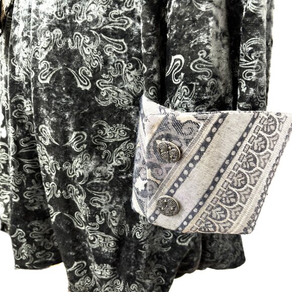 Donna Jessica Art To Wear Gray Velvet Lagenlook Victorian Style Jacket 90’s Vint - Picture 9 of 15